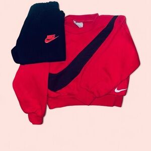 Nike Red and Black Sweatshirt Set